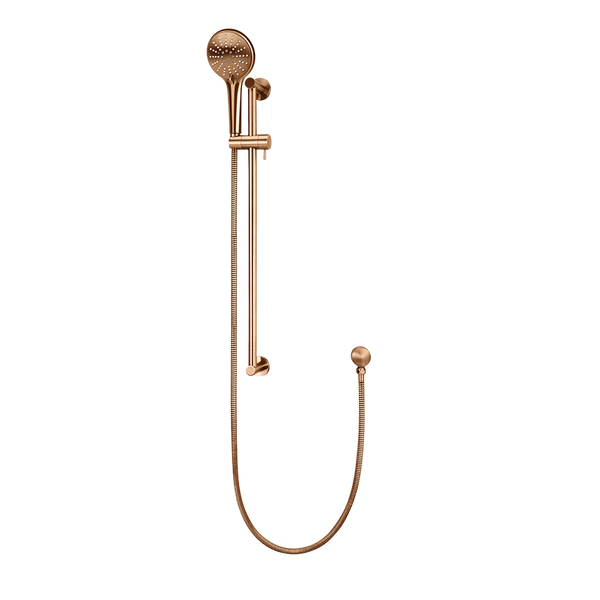Meir Round Three Function Hand Shower On Rail Column Lustre Bronze