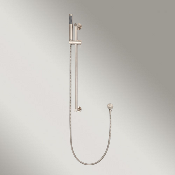 Meir Round Hand Shower On Rail Column Champagne