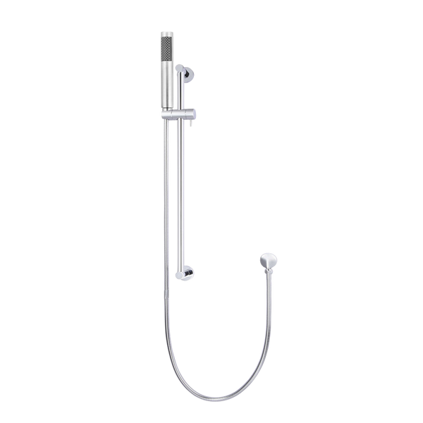 Meir Round Hand Shower On Rail Column Polished Chrome