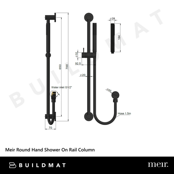 Meir Round Hand Shower On Rail Column Tiger Bronze