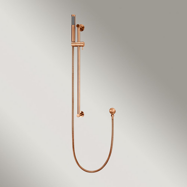 Meir Round Hand Shower On Rail Column Lustre Bronze