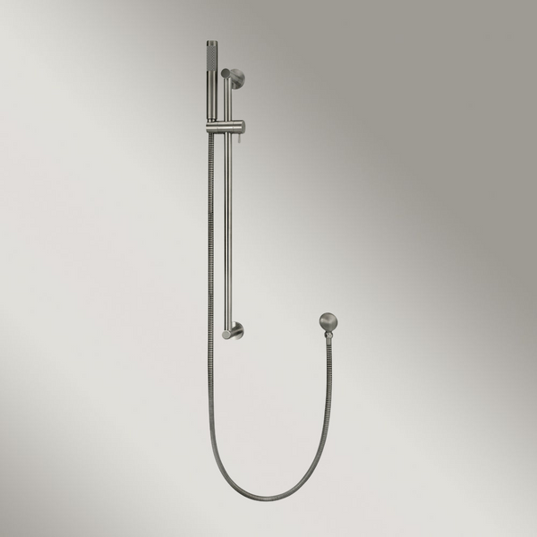Meir Round Hand Shower On Rail Column Shadow Gunmetal