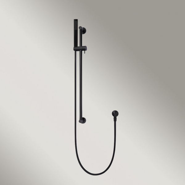 Meir Round Hand Shower On Rail Column Matte Black