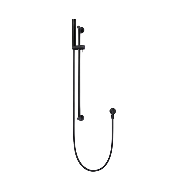 Meir Round Hand Shower On Rail Column Matte Black