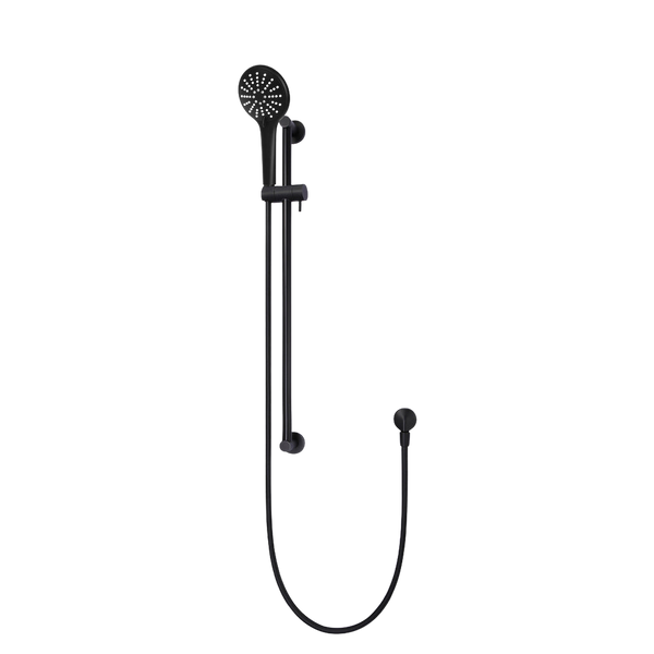 Meir Round Three Function Hand Shower On Rail Column Matte Black