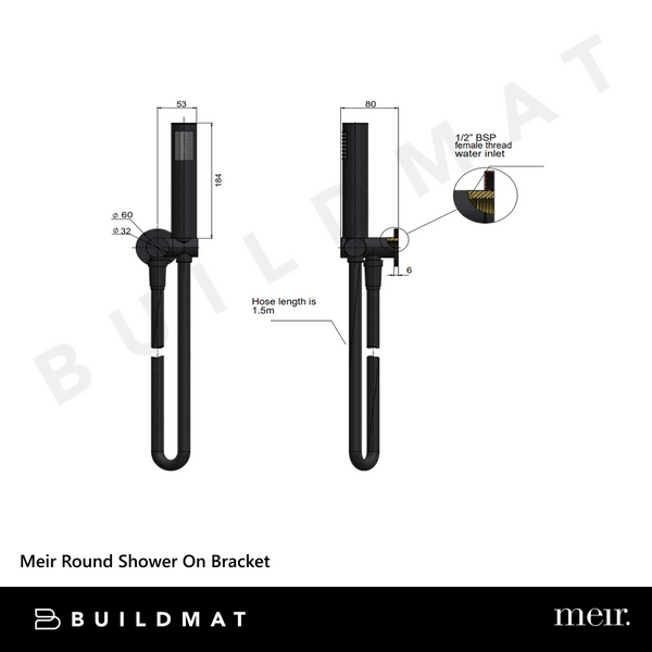 Meir Round Shower On Bracket Lustre Bronze