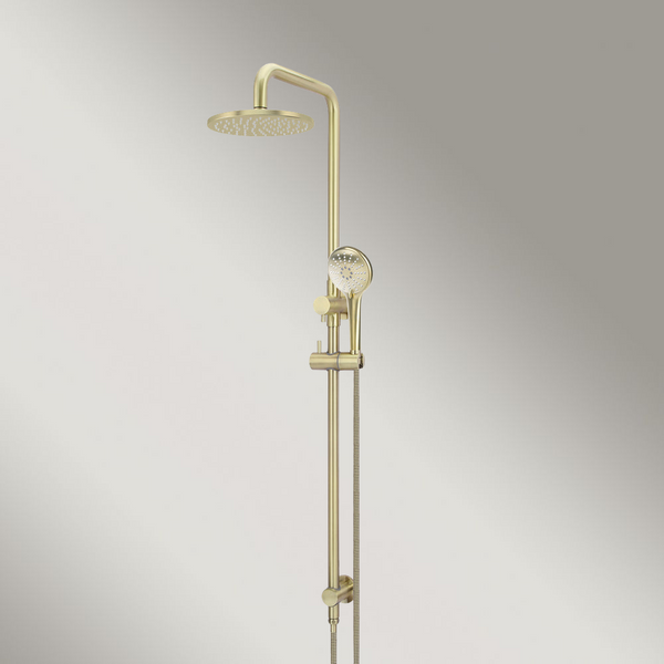 Meir Round Combination Shower Rail 200mm Rose Three Function Hand Shower Tiger Bronze