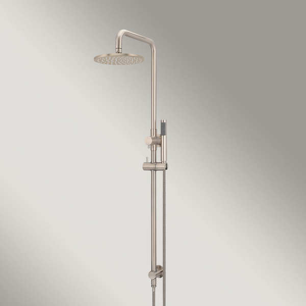 Meir Round Combination Shower Rail 200mm Rose Single Function Hand Shower Champagne