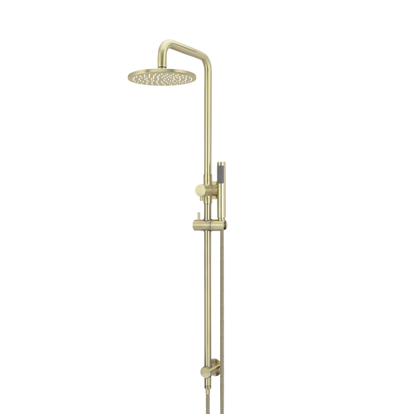Meir Round Combination Shower Rail 200mm Rose Single Function Hand Shower Tiger Bronze