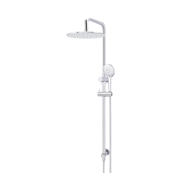 Meir Round Combination Shower Rail 300mm Rose Three Function Hand Shower Polished Chrome