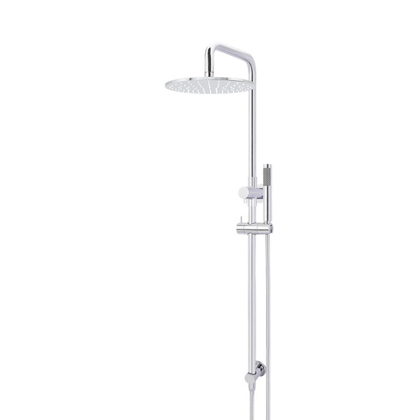 Meir Round Combination Shower Rail 300mm Rose Single Function Hand Shower Polished Chrome