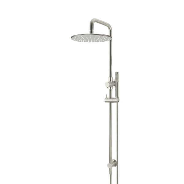 Meir Round Combination Shower Rail 300mm Rose Single Function Hand Shower Brushed Nickel