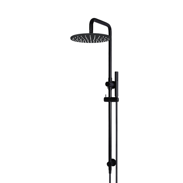 Meir Round Combination Shower Rail 300mm Rose Single Function Hand Shower Matte Black