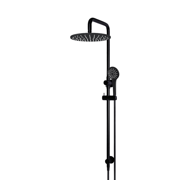 Meir Round Combination Shower Rail 300mm Rose Three Function Hand Shower Matte Black