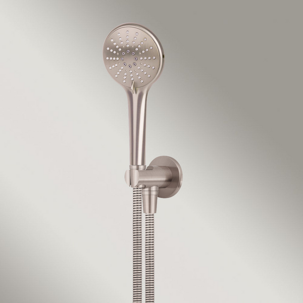 Meir Round Three Function Hand Shower On Fixed Bracket Champagne