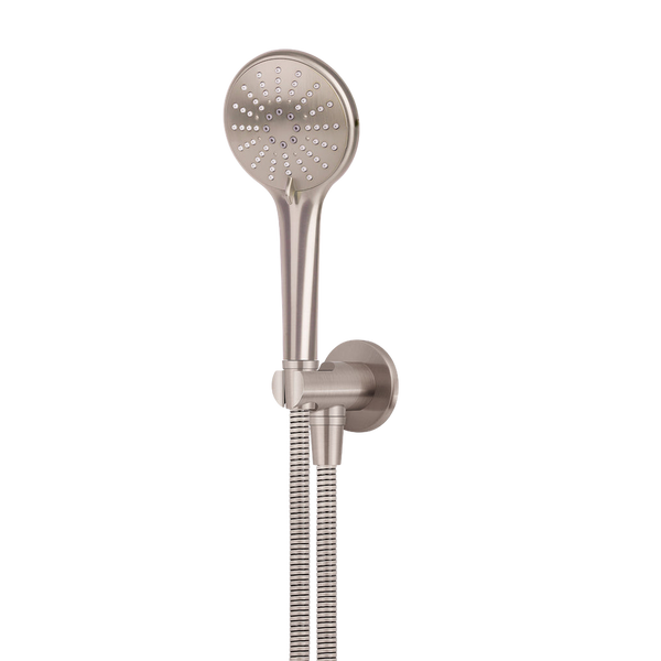 Meir Round Three Function Hand Shower On Fixed Bracket Champagne