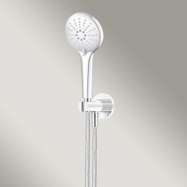 Meir Round Three Function Hand Shower On Fixed Bracket Polished Chrome