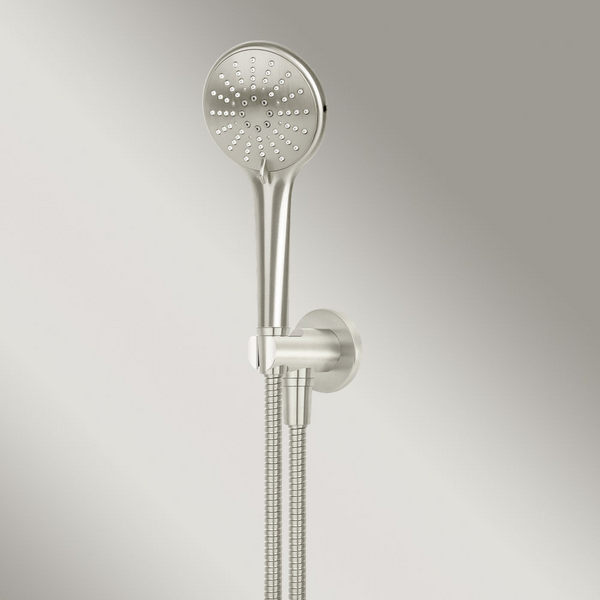 Meir Round Three Function Hand Shower On Fixed Bracket Brushed Nickel