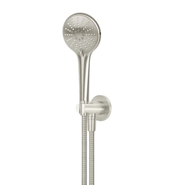 Meir Round Three Function Hand Shower On Fixed Bracket Brushed Nickel