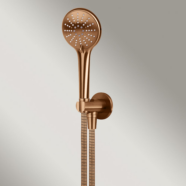 Meir Round Three Function Hand Shower On Fixed Bracket Lustre Bronze