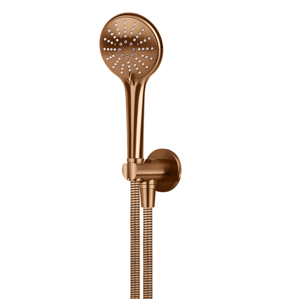 Meir Round Three Function Hand Shower On Fixed Bracket Lustre Bronze