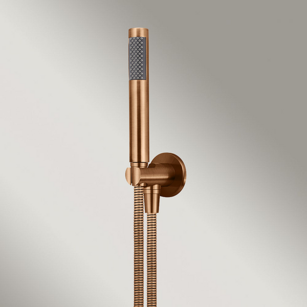 Meir Round Hand Shower On Fixed Bracket Lustre Bronze