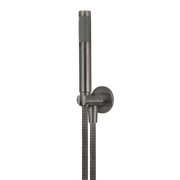 Meir Round Hand Shower On Fixed Bracket Shadow Gunmetal