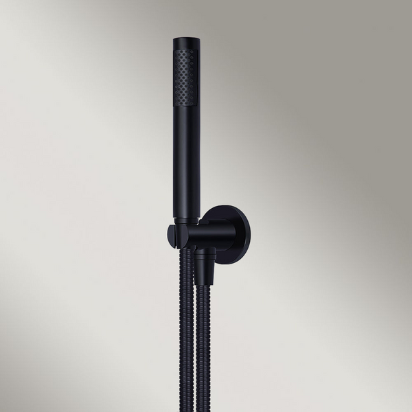 Meir Round Hand Shower On Fixed Bracket Matte Black