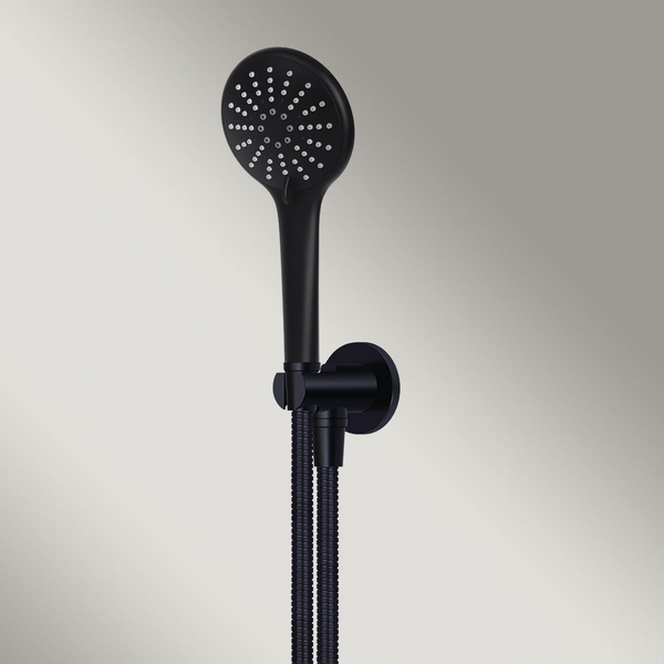 Meir Round Three Function Hand Shower On Fixed Bracket Matte Black