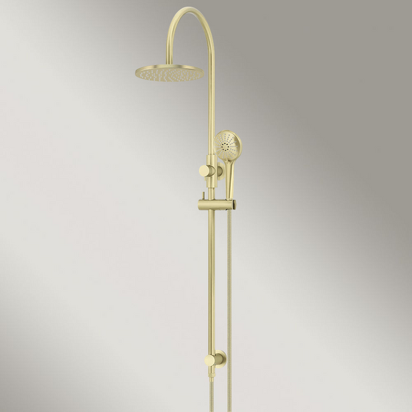 Meir 200mm Round Overhead Shower Rail Three Function Hand Shower Tiger Bronze