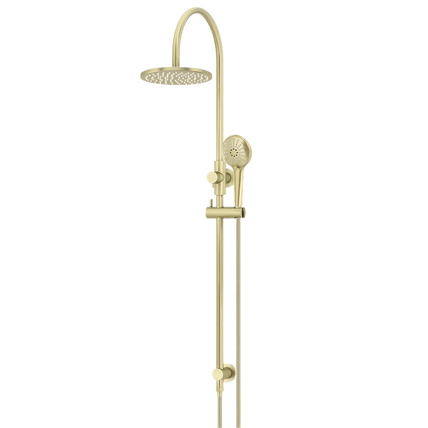 Meir 200mm Round Overhead Shower Rail Three Function Hand Shower Tiger Bronze