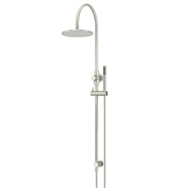 Meir 200mm Round Overhead Shower Set Single Function Hand Shower Brushed Nickel