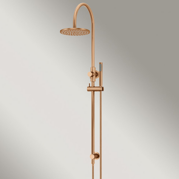 Meir 200mm Round Overhead Shower Set Single Function Hand Shower Lustre Bronze