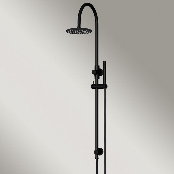 Meir 200mm Round Overhead Shower Set Single Function Hand Shower Matte Black