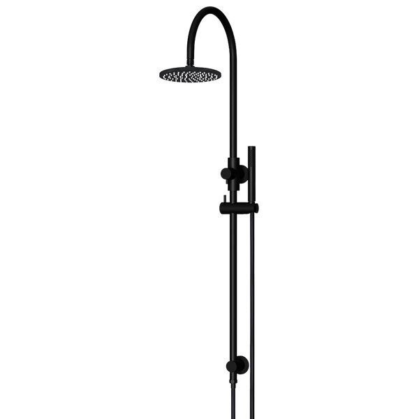Meir 200mm Round Overhead Shower Set Single Function Hand Shower Matte Black