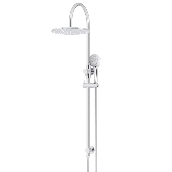 Meir 300mm Round Overhead Shower Rail Three Function Hand Shower Polished Chrome