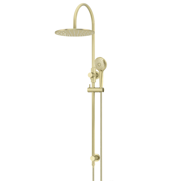 Meir 300mm Round Overhead Shower Rail Three Function Hand Shower Tiger Bronze