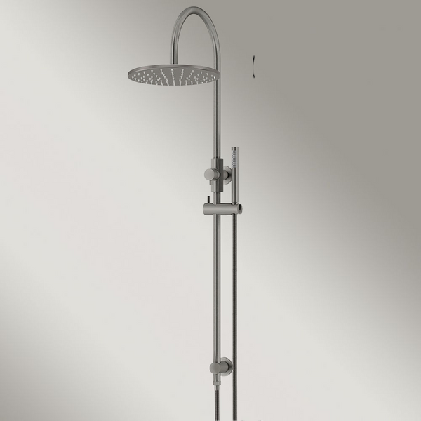 Meir 300mm Round Overhead Shower Set Single Function Hand Shower Shadow Gunmetal