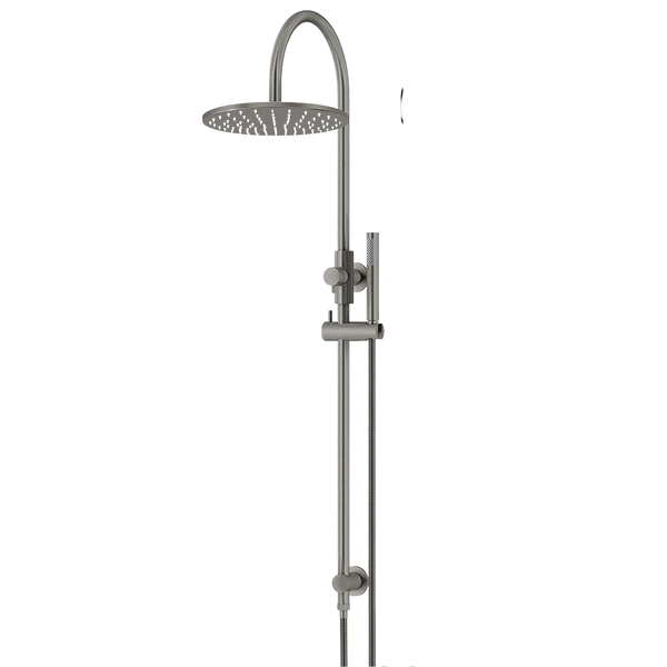 Meir 300mm Round Overhead Shower Set Single Function Hand Shower Shadow Gunmetal