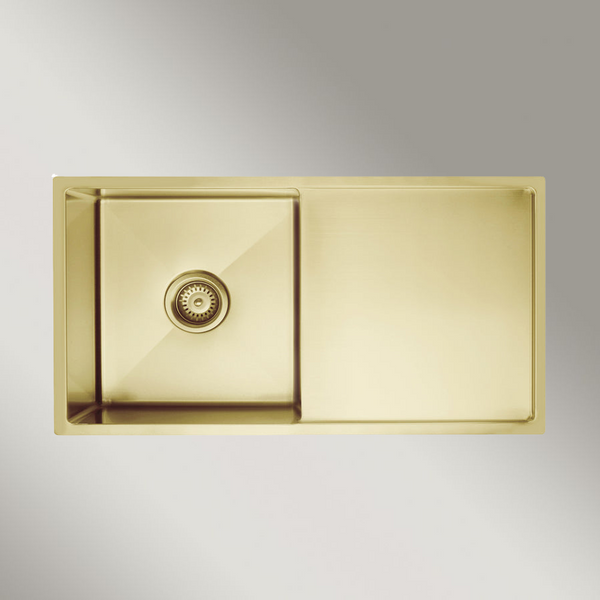 Meir Kitchen Sink Single Bowl And Drainboard 840 X 440 Tiger Bronze