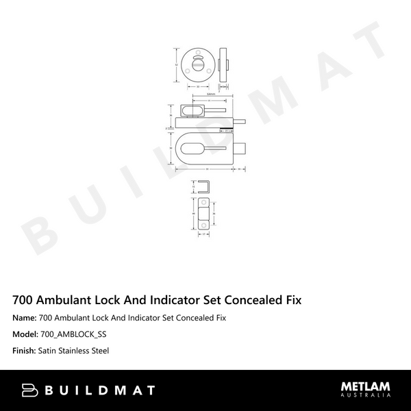 Metlam 700 Ambulant Lock And Indicator Set Concealed Fix