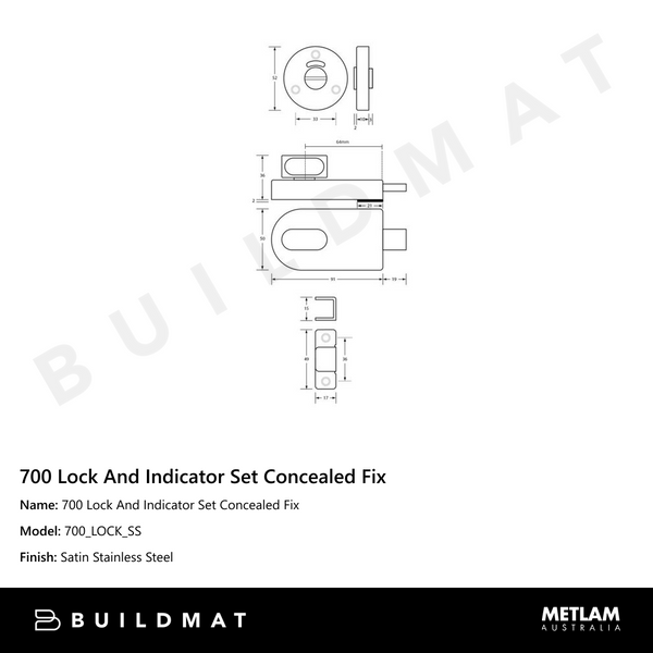 Metlam 700 Lock And Indicator Set Concealed Fix