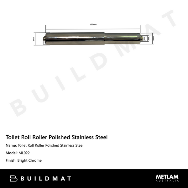 Metlam Toilet Roll Roller Polished Stainless Steel