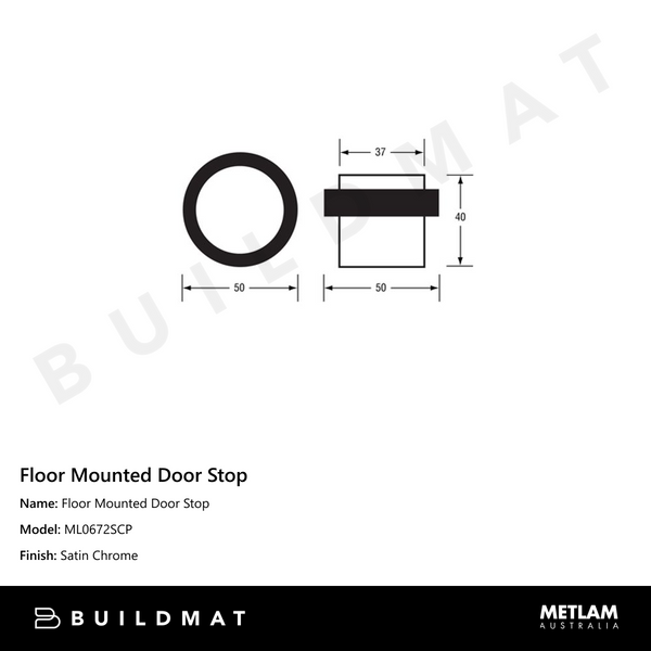 Metlam Floor Mounted Door Stop