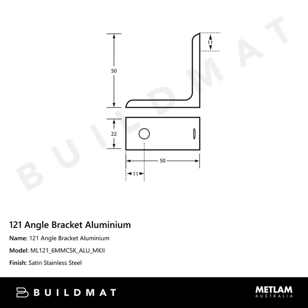 Metlam 121 Angle Bracket Aluminium