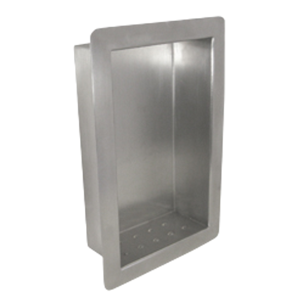 Metlam Anti-Ligature Recessed Soap And Shampoo Holder In Satin Stainless Steel