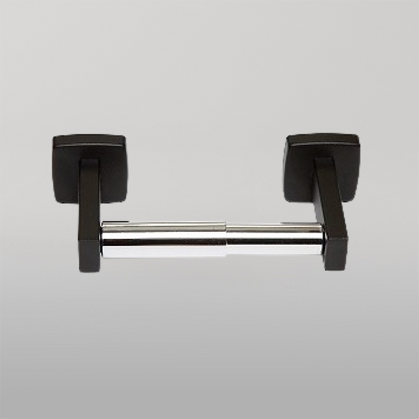 Metlam Single Toilet Roll Holder Chrome Plated In Designer Black
