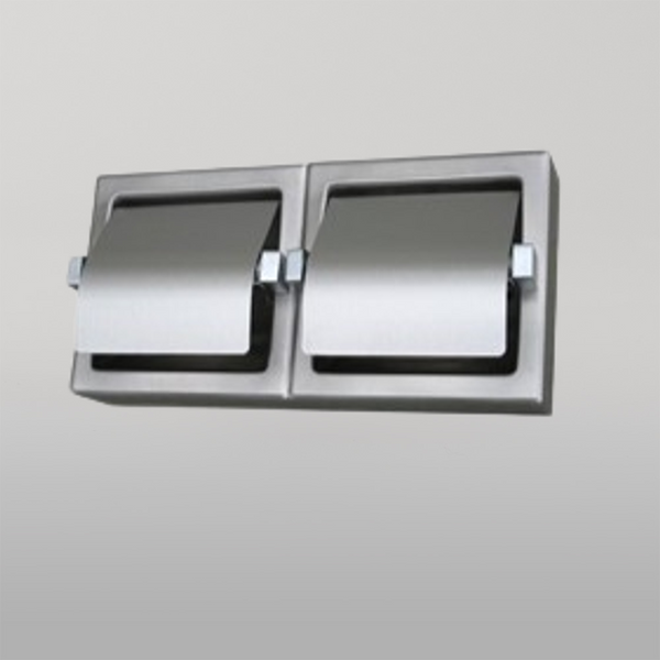 Metlam Surface Mounted Double Toilet Roll Holder In Satin Stainless Steel