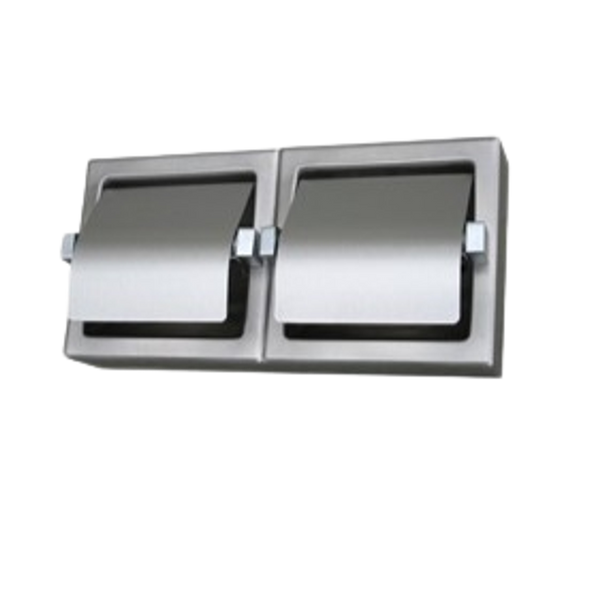 Metlam Surface Mounted Double Toilet Roll Holder In Satin Stainless Steel