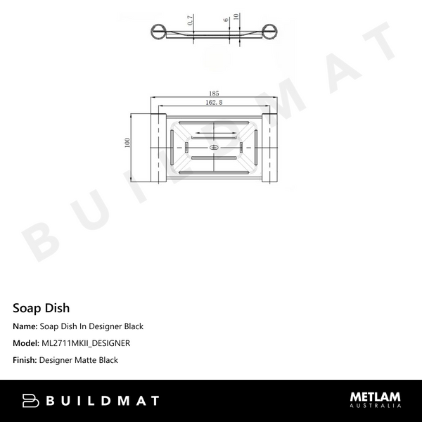 Metlam Soap Dish In Designer Black